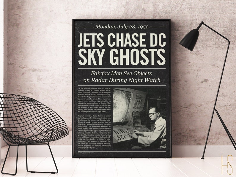 UFO Sighting - Jets Chase Sky Ghosts - Newspaper Headline Inspired ...