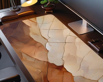 Abstract Desk Mat | Warm Beige Terracotta Art XXL Mouse Pad
