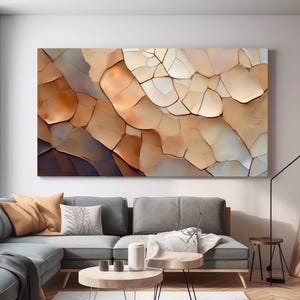 Japandi Wall Art Wabi Sabi Canvas Neutral Abstract Large 60x30 Artwork