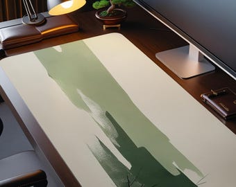 Abstract Desk Mat | Sage Green Minimal Landscape XXL Mouse Pad
