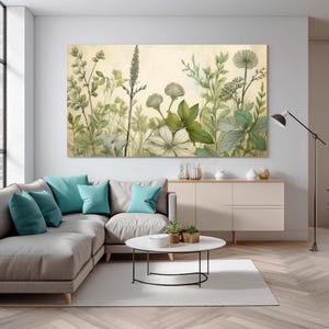 Botanical Canvas Wall Art: Vintage Floral Print, Nature-Inspired Decor