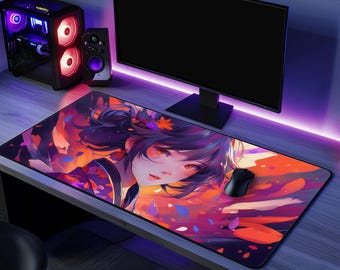 Anime Desk Mat | Fantasy Purple XXL Mouse Pad