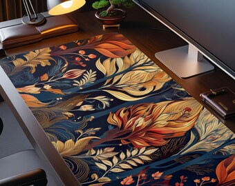Desk Mat Botanical Forest Floral XL Non Slip Extended Mouse Pad