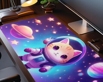 Kawaii Desk Mat | Space Cat XXL Mouse Pad
