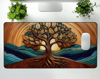 3D Mouse Pad | Boho Tree of Life Desk Mat