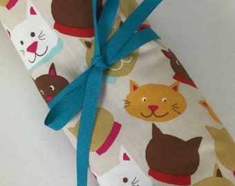 Kitty Faces Catnip Activity Mat, Refillable and Washable Catnip Play Mat, Organic Catnip Reusable Toy, Cat Gift, Ready to Ship
