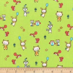 Let&#39;s Play, Playing Around, Michael Miller CX-7536-GRAS-D, 100% Cotton Fabric Bty,  Destash, Bright Green Kids Fabric.