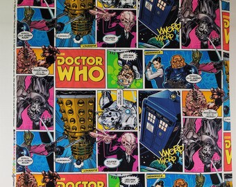 Doctor Who Fabric BTY,  Dr. Who Comics licensed by BBC for Springs Creative CP54493 Fabric By the Yard