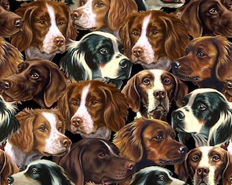 Bird Dogs Fabric BTY, Blank Quilting 9617-39, Hunting Dog, 100% Cotton Fabric By the Yard