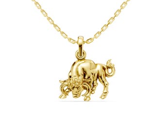 Gold Taurus Anhänger Halskette: Astrologie Sternzeichen Geschenk