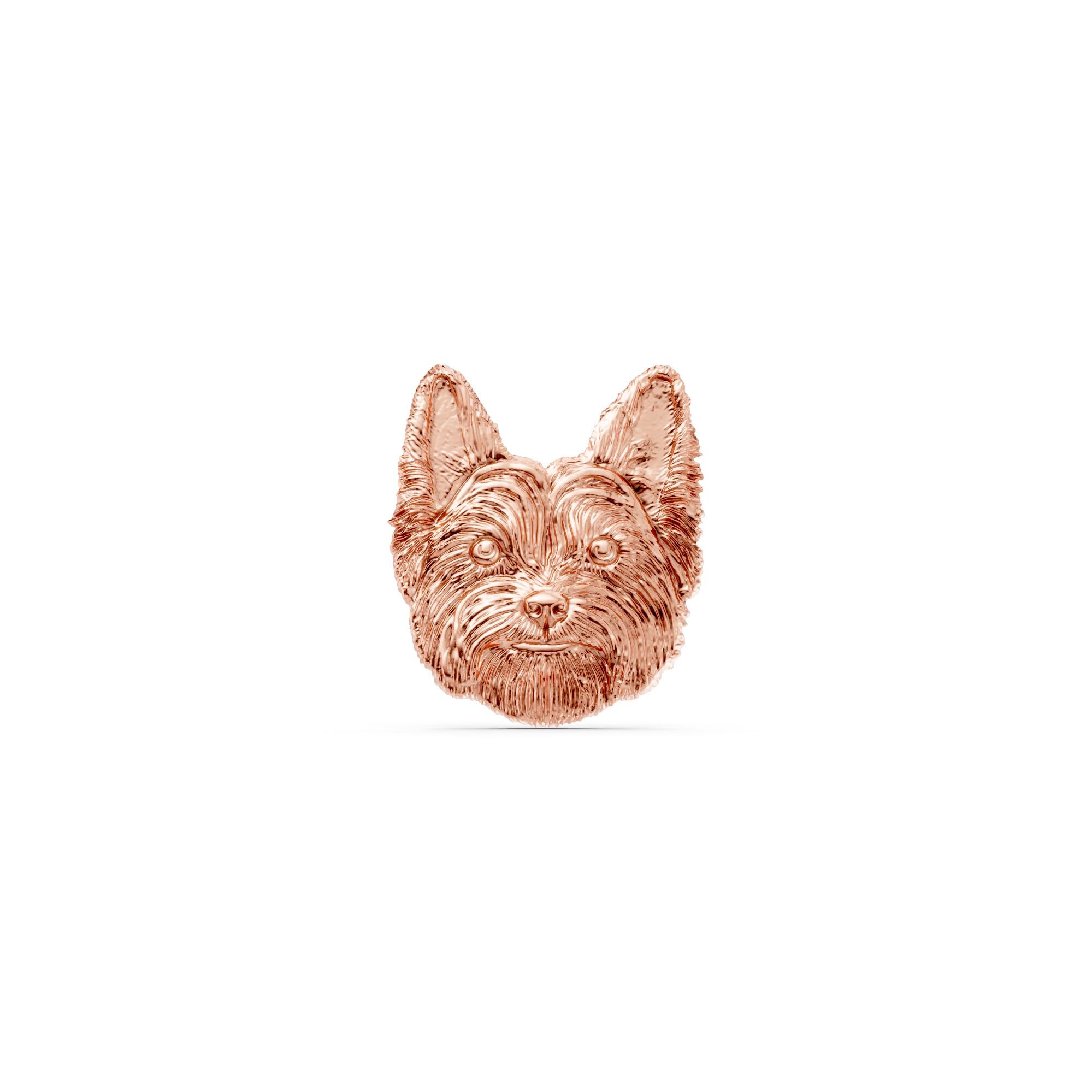 Yorkshire Terrier Gold Pendant Necklace, 8K, 10K, 14K, 18K