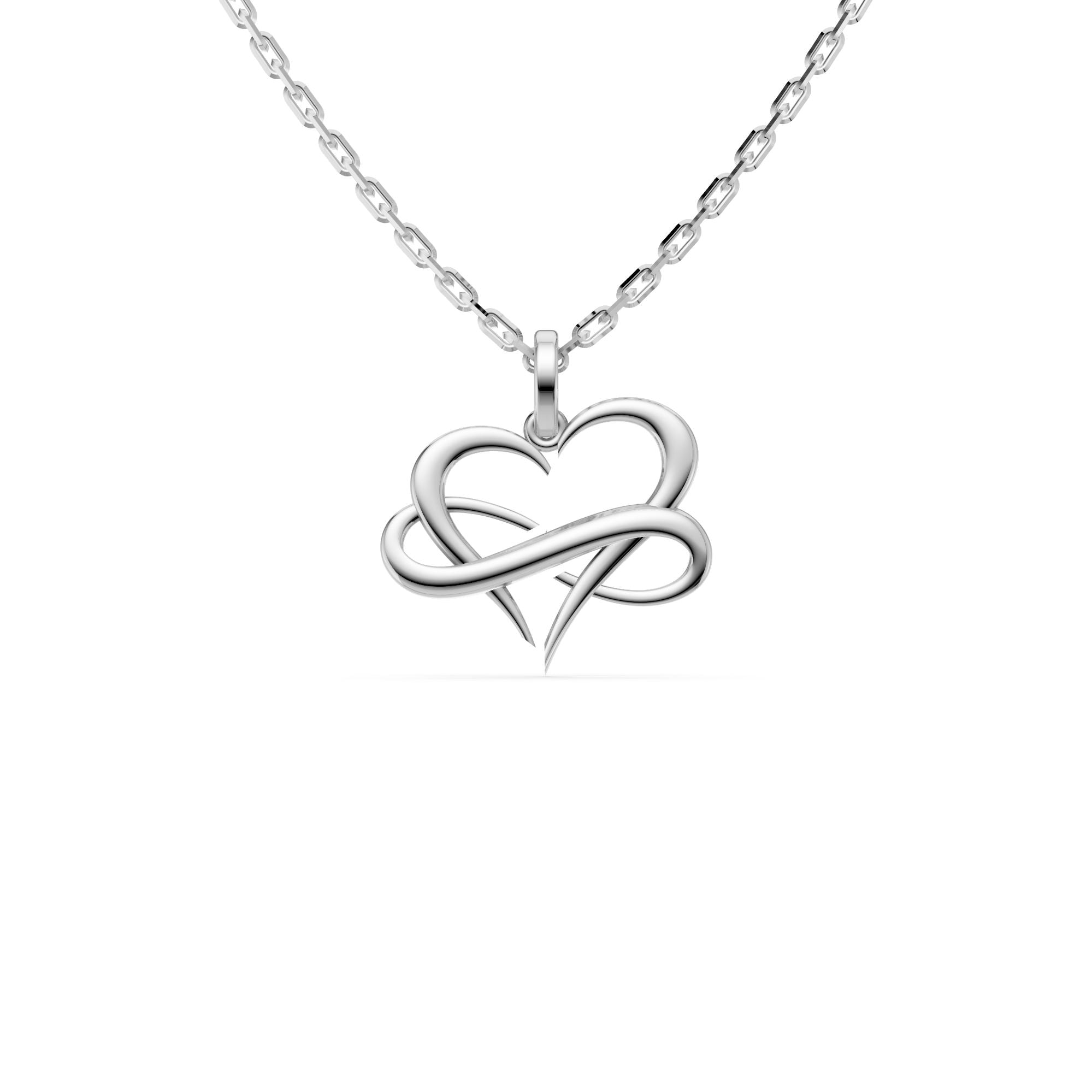 Solid Gold Infinity Heart Pendant Necklace – Minimal Symbolic Love
