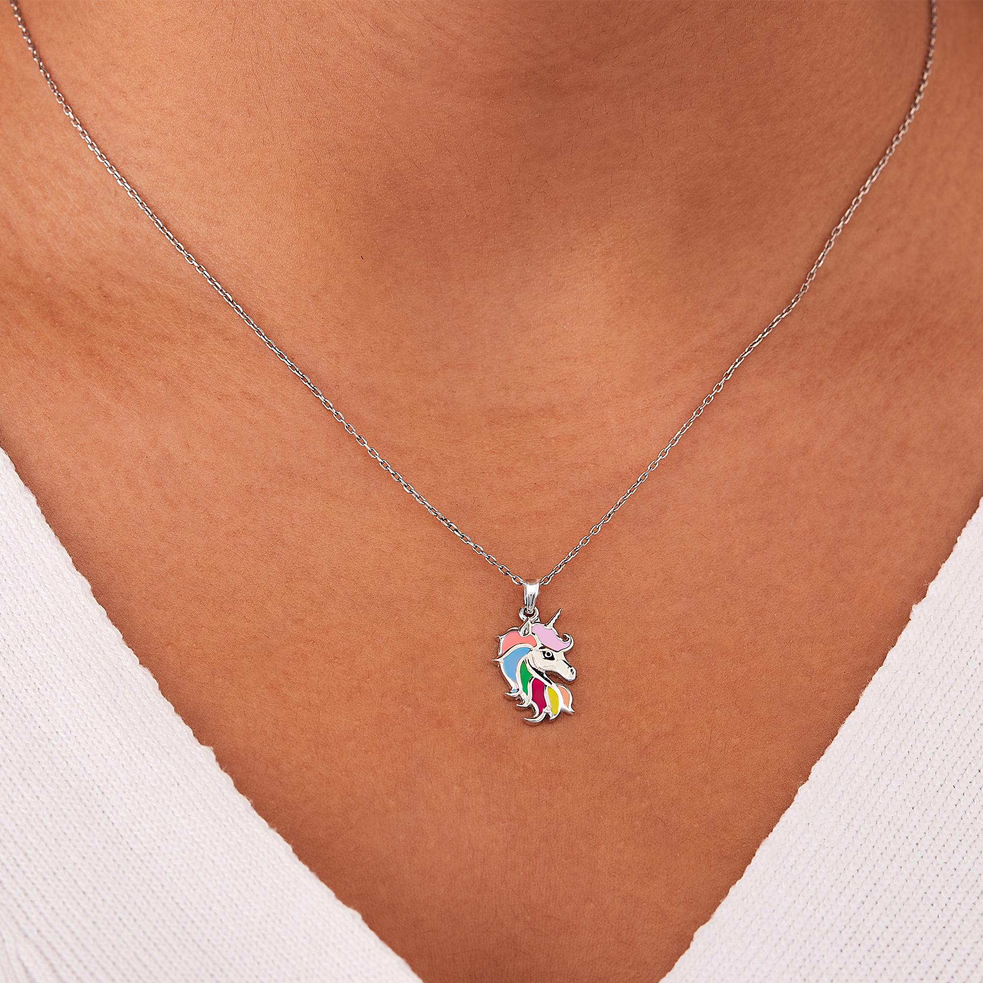 UNICORNIO エナメル ネックレス ユニコーンエナメルソリッドゴールドペンダントネックレス