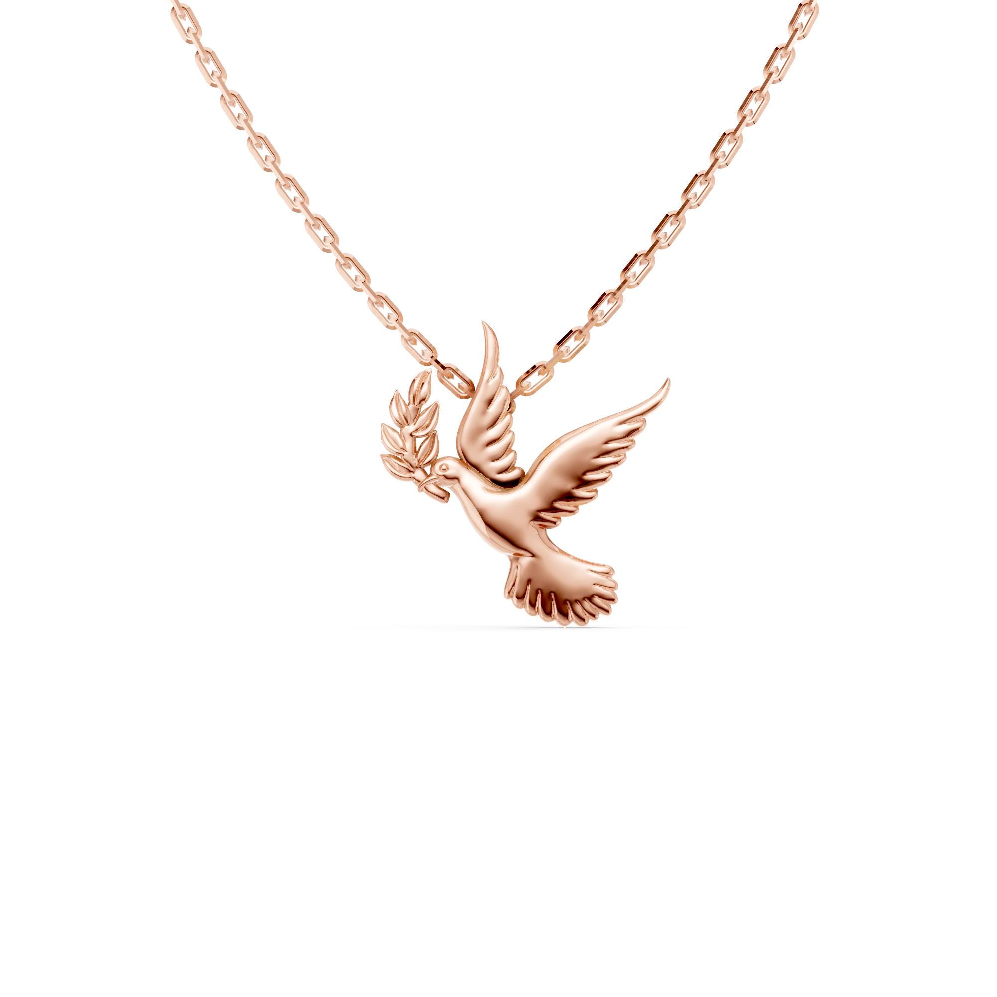 DALANE Acciaio Inox Carino Piccione Collana Placcata Oro 18K Ciondolo Novità Uccello Animali Gioielli per Donne Ragazze Bambini Regali Festa Bomboniere (Argento Placcato