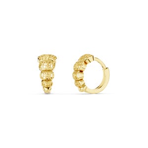 Hoop Gold Earrings, 8K, 10K, 14K, 18K Solid Gold, Huggie Hoop Earrings, Minimalist Gold Earrings, Pave Huggie Hoop Earrings, Perfect Gifts