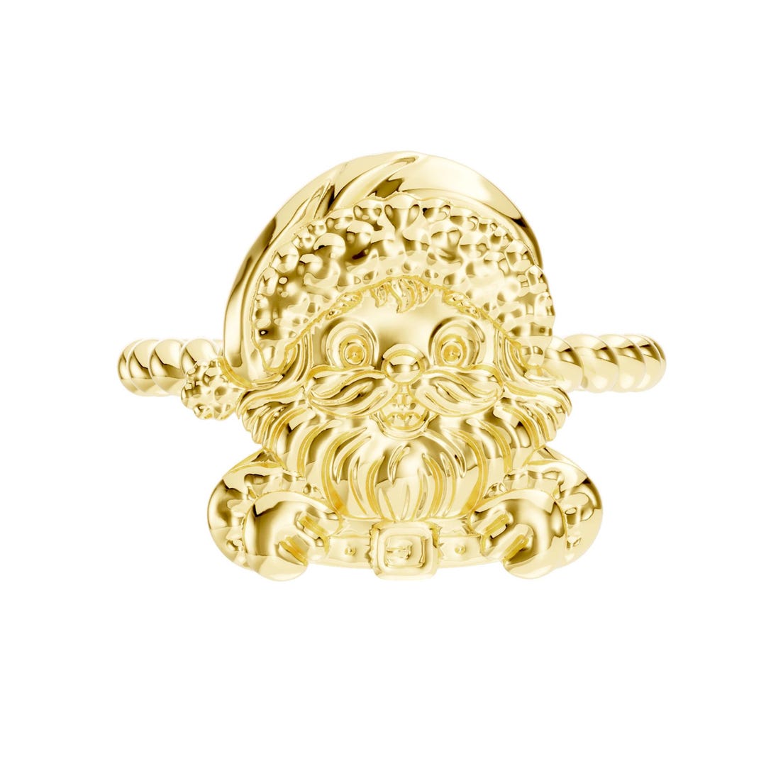 Santa Claus Gold Ring – 14K, 18K Gold Ring, Christmas Jewelry, Perfect ...