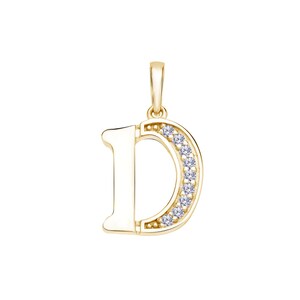 Colgante de oro con la letra "D", collar de oro macizo de 8, 10, 14 y 18 quilates, hecho a mano, collar con inicial personalizada