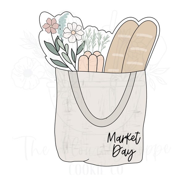 Market Bag, Fruit and Vegetable Farmers Market, Cookie Cutter