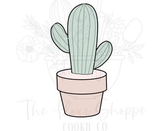 Cactus in a Pot Cookie Cutter