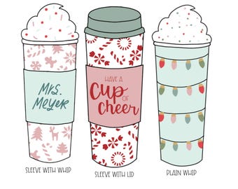Holiday Skinny Coffee Cups Cookie Cutter
