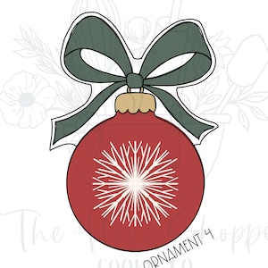 Christmas Ornament 4 With Bow Cookie Cutter