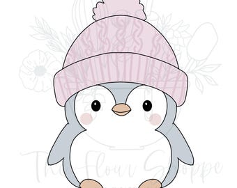 Penguin with Winter Hat Christmas Holiday Cookie Cutter