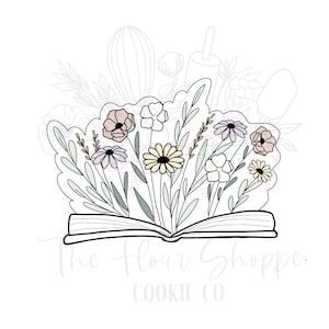 Floral Open Book Cookie Cutter