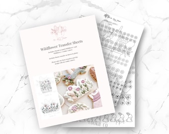 Transferencias de flores silvestres y conejitos para glaseado real