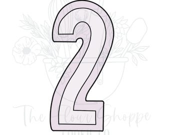 Skinny Number Two Birthday Cookie Cutter