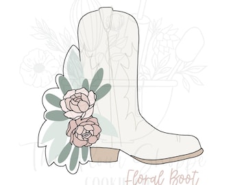 Floral Cowboy Cowgirl Boot 1 Cookie Cutter