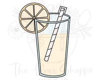 Lemonade Glass with Straw Cookie Cutter
