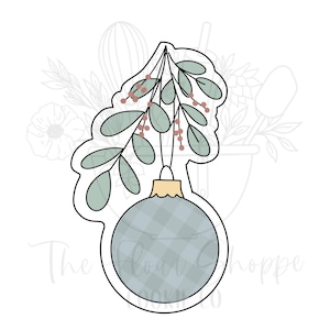 Christmas Ornament 10 With Greenery Cookie Cutter