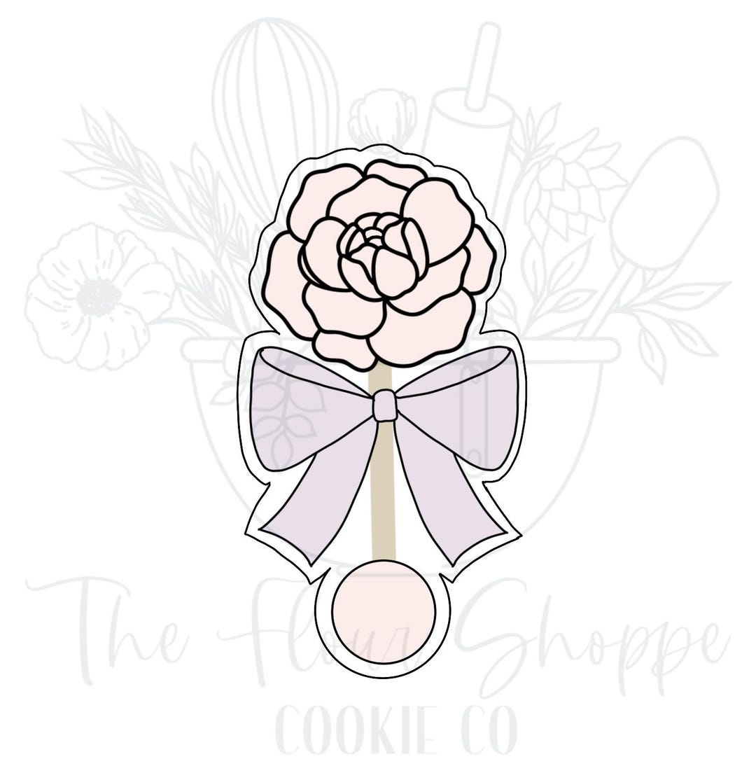 Rose Rattle Flower Baby Shower Cookie Cutter - Etsy
