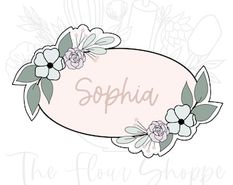 Sophia Floral Oval Plaque Cookie Cutter