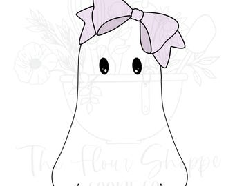 Ghost 5 with Bow Coquette Fall Halloween Cookie Cutter