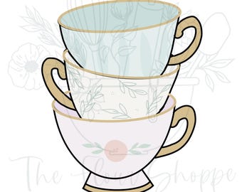 Teacup Stack Tea Party Cookie Cutter