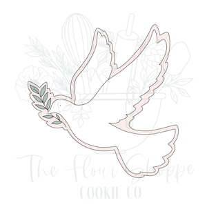 Dove with Greenery Baptism, First Communion, Cookie Cutter