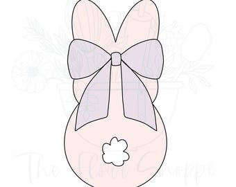Marshmallow Bunny with Bow 2 Spring Easter Cookie Cutter