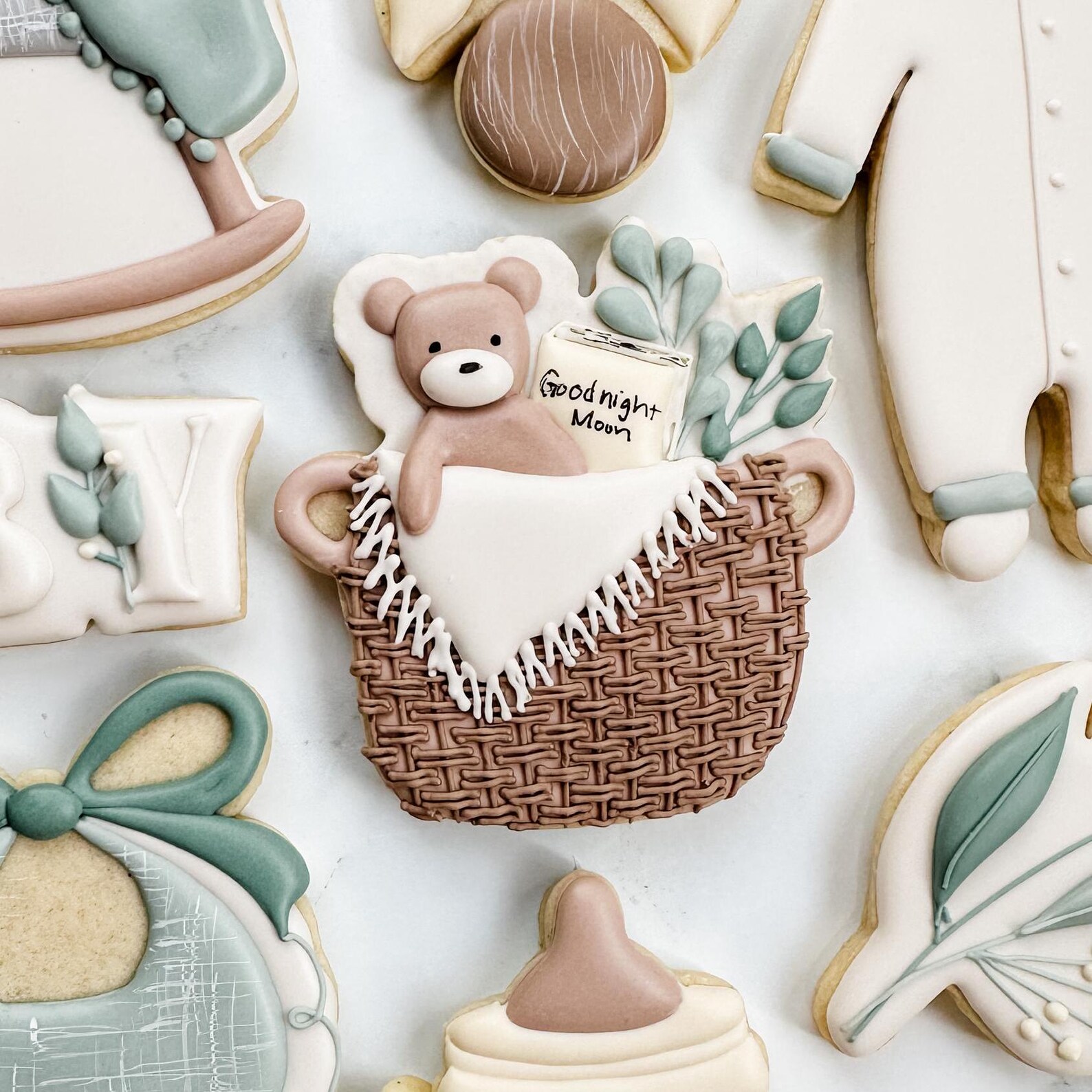 Baby Basket With Teddy Bear Baby Shower Cookie Cutter - Etsy