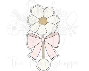 Daisy Rattle Flower Baby Shower Cookie Cutter