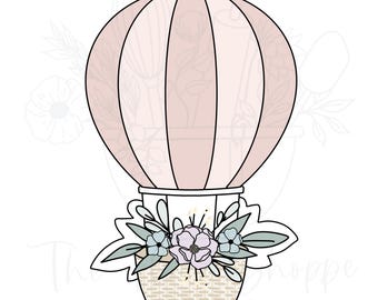 Hot Air Balloon with Flowers Spring Cookie Cutter
