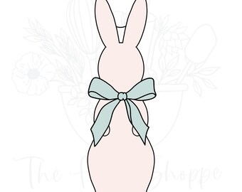 Tall Skinny Flocked Bunny Easter Cookie Cutter