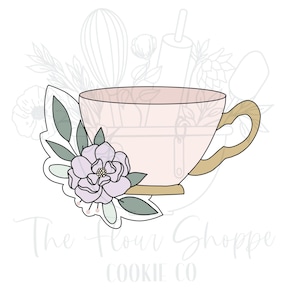 Floral Tea Cup Tea Party Cookie Cutter