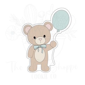 Teddy Bear with Balloon Baby Shower Cookie Cutter