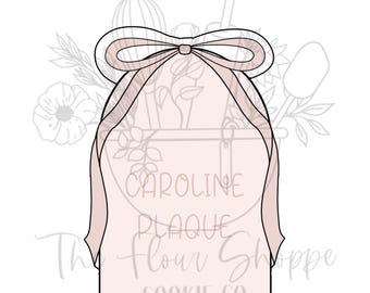 Placa Caroline Arch con lazo, cortador de galletas Coquette Girly