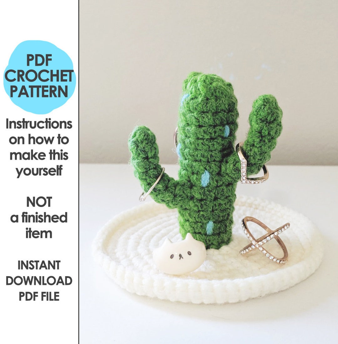 Cactus Ring Holder For Jewelry, Wedding Decor, Birthday Gift, Organizer  Dish for Earrings, Necklace, Bracelet (5 x 4 In)