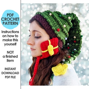 crochet christmas hat pattern, christmas tree hat, novelty christmas hat, crochet christmas tree, ugly sweater party, christmas crochet