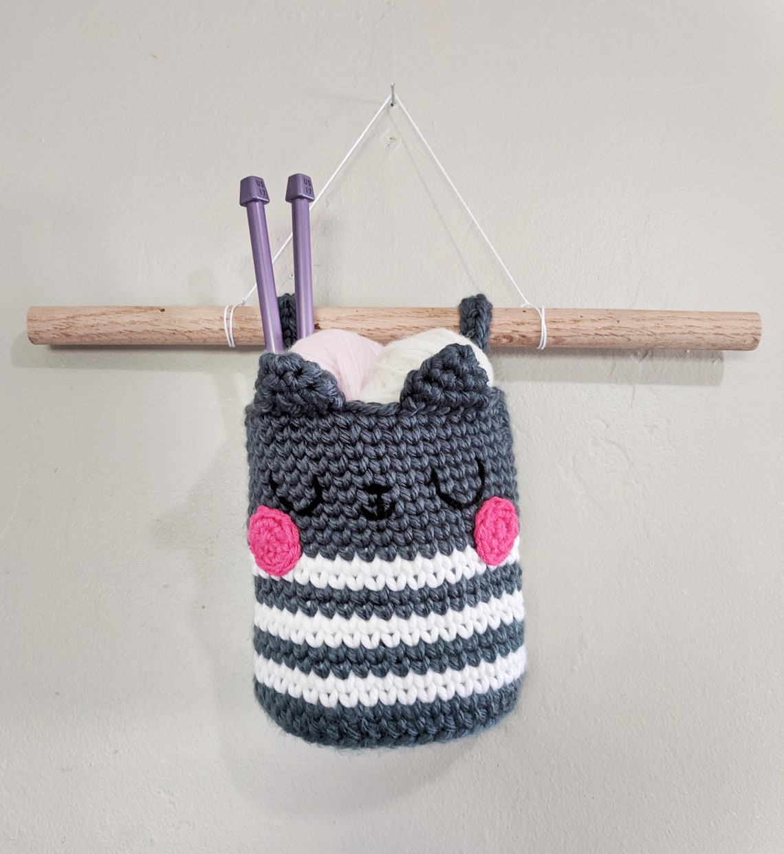 Hanging Cat Basket Crochet Pattern Crochet Hanging Basket Etsy