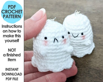 Kawaii Halloween Ghost Earrings Crochet Pattern (PDF Pattern)