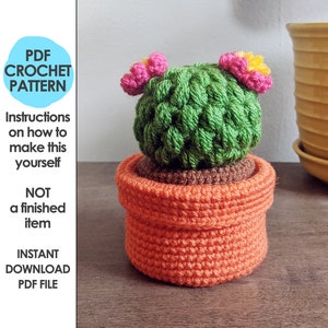Cactus Trinket Box Crochet Pattern, Crochet Cactus, Jewelry Holder Crochet Pattern